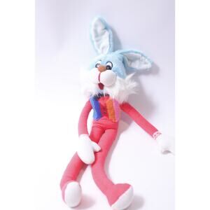 Red Rabbit with Blue Head, Plush, Vintage, Soft Toy, 16", ~ 250407-WH 169
